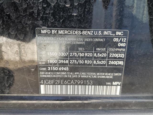 Photo 12 VIN: 4JGBF2FE6CA799153 - MERCEDES-BENZ GL 350 