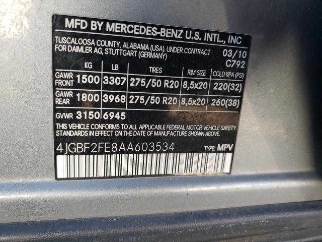 Photo 9 VIN: 4JGBF2FE8AA603534 - MERCEDES-BENZ GL-CLASS 