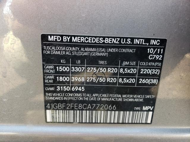 Photo 9 VIN: 4JGBF2FE8CA772066 - MERCEDES-BENZ GL 350 