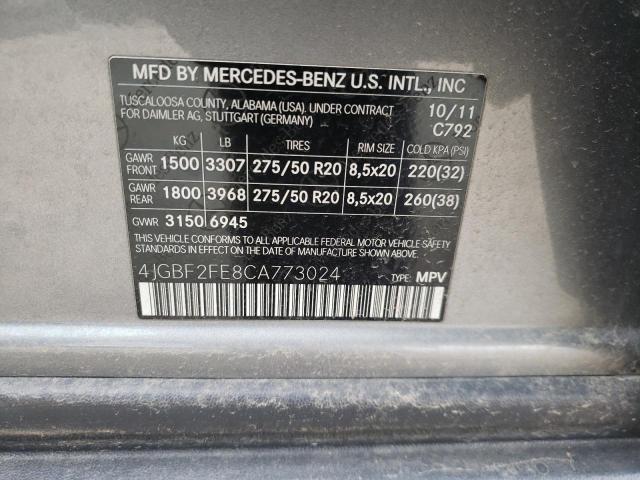 Photo 12 VIN: 4JGBF2FE8CA773024 - MERCEDES-BENZ GL 350 BLU 