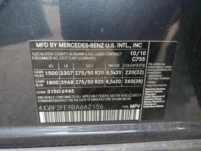 Photo 12 VIN: 4JGBF2FE9BA662156 - MERCEDES-BENZ GL-CLASS 