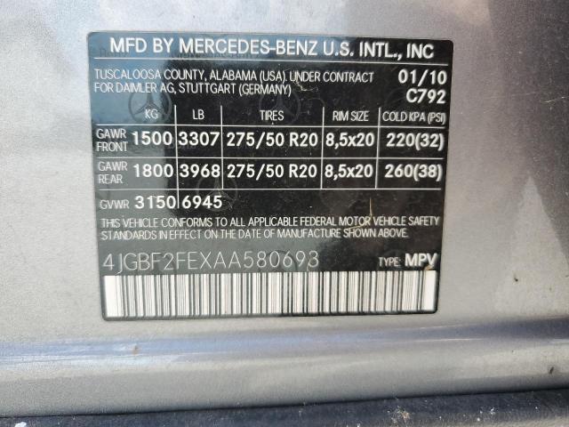 Photo 12 VIN: 4JGBF2FEXAA580693 - MERCEDES-BENZ GL 350 BLU 