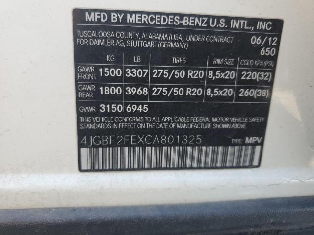 Photo 11 VIN: 4JGBF2FEXCA801325 - MERCEDES-BENZ GL 350 