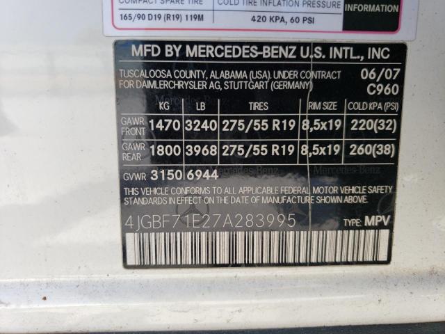 Photo 11 VIN: 4JGBF71E27A283995 - MERCEDES-BENZ GL 450 4MA 