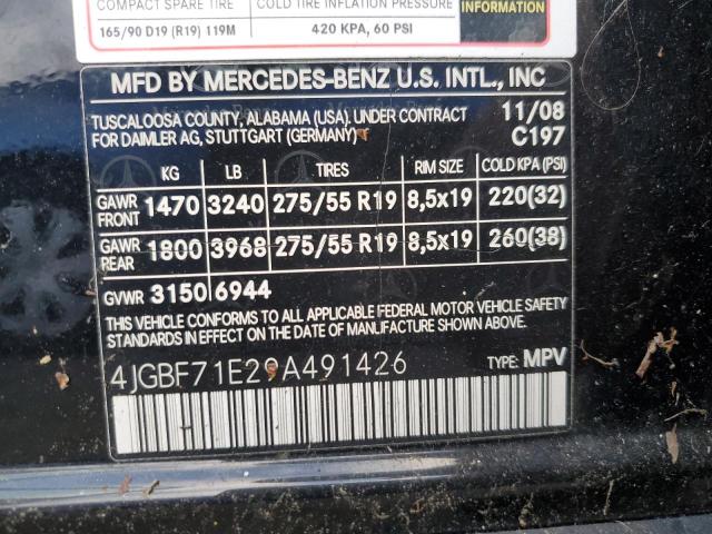 Photo 12 VIN: 4JGBF71E29A491426 - MERCEDES-BENZ GL 450 4MA 