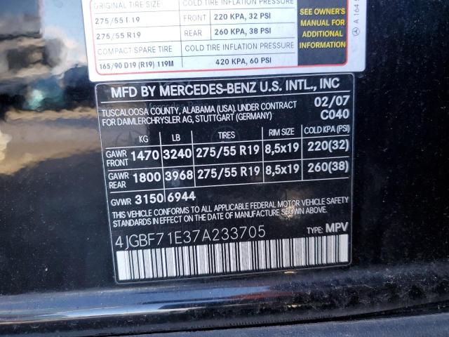 Photo 12 VIN: 4JGBF71E37A233705 - MERCEDES-BENZ GL-CLASS 