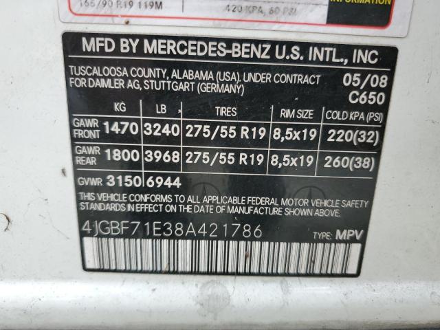 Photo 13 VIN: 4JGBF71E38A421786 - MERCEDES-BENZ GL 450 4MA 