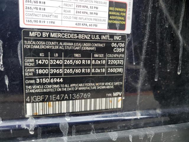 Photo 12 VIN: 4JGBF71E47A136769 - MERCEDES-BENZ GL 450 4MA 