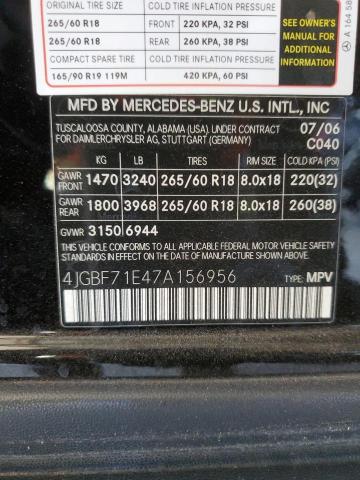 Photo 12 VIN: 4JGBF71E47A156956 - MERCEDES-BENZ GL 450 4MA 