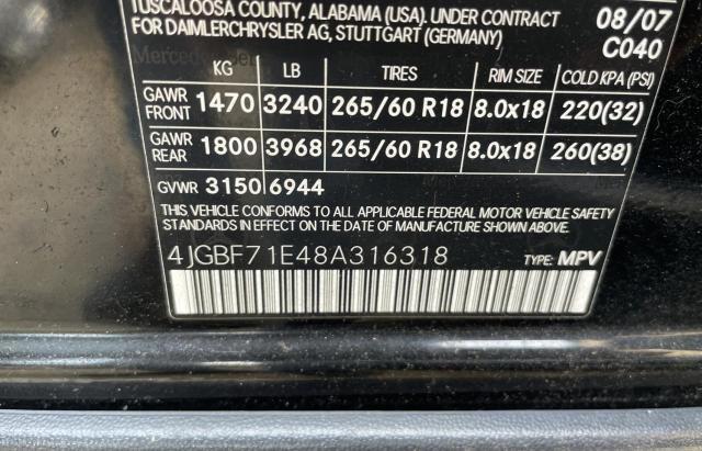 Photo 9 VIN: 4JGBF71E48A316318 - MERCEDES-BENZ GL 450 4MA 