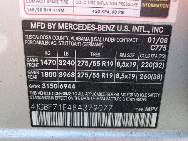 Photo 12 VIN: 4JGBF71E48A379077 - MERCEDES-BENZ GL 450 4MA 