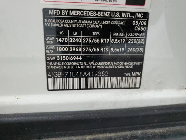 Photo 13 VIN: 4JGBF71E48A419352 - MERCEDES-BENZ GL 450 4MA 