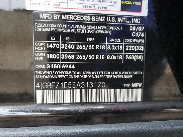 Photo 11 VIN: 4JGBF71E58A313170 - MERCEDES-BENZ GL-CLASS 