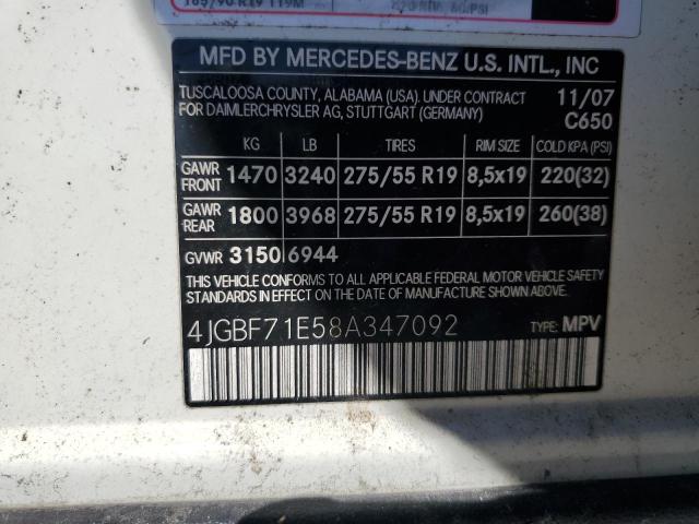 Photo 12 VIN: 4JGBF71E58A347092 - MERCEDES-BENZ GL-CLASS 