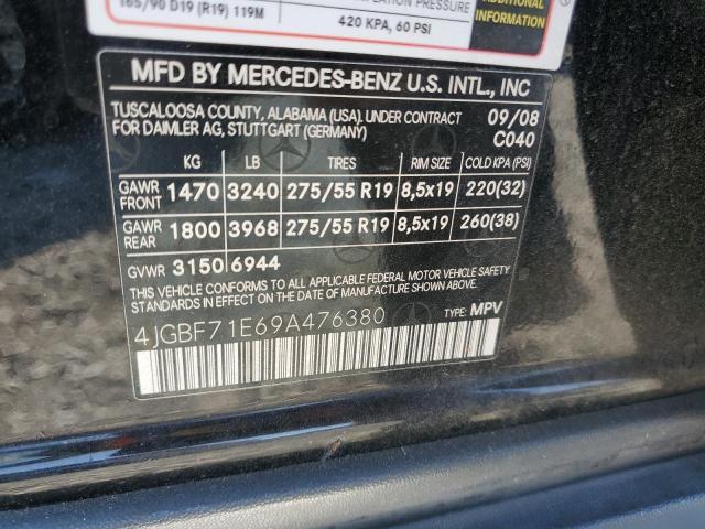 Photo 12 VIN: 4JGBF71E69A476380 - MERCEDES-BENZ GL-CLASS 