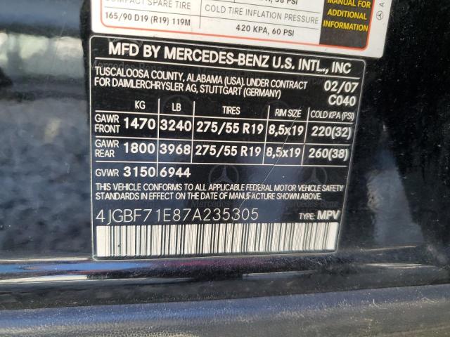 Photo 13 VIN: 4JGBF71E87A235305 - MERCEDES-BENZ GL 450 4MA 