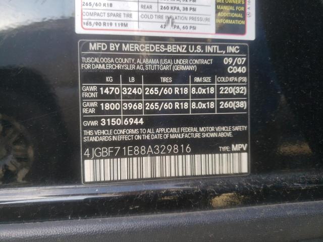 Photo 11 VIN: 4JGBF71E88A329816 - MERCEDES-BENZ GL-CLASS 