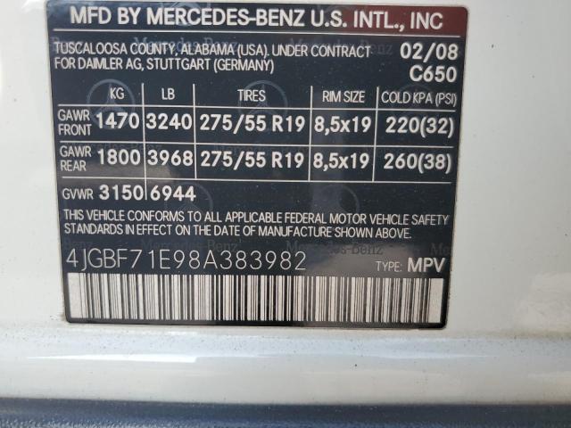 Photo 12 VIN: 4JGBF71E98A383982 - MERCEDES-BENZ GL 450 4MA 