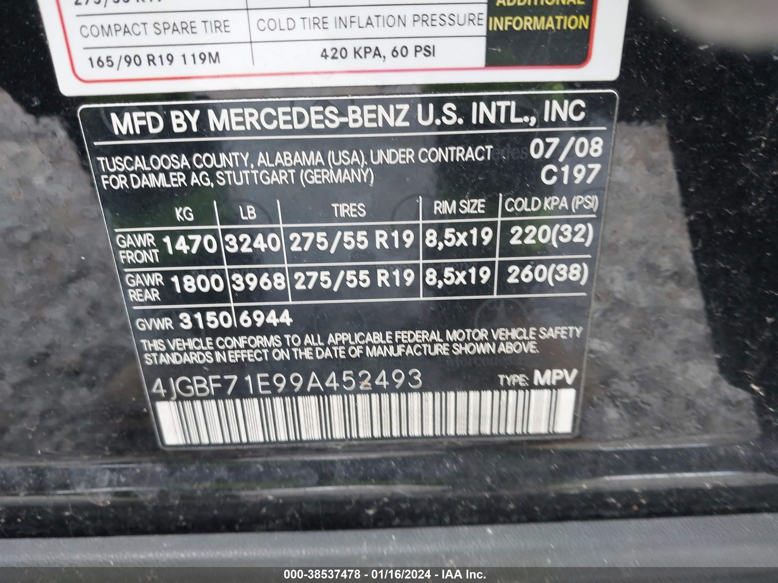 Photo 8 VIN: 4JGBF71E99A452493 - MERCEDES-BENZ GL-KLASSE 