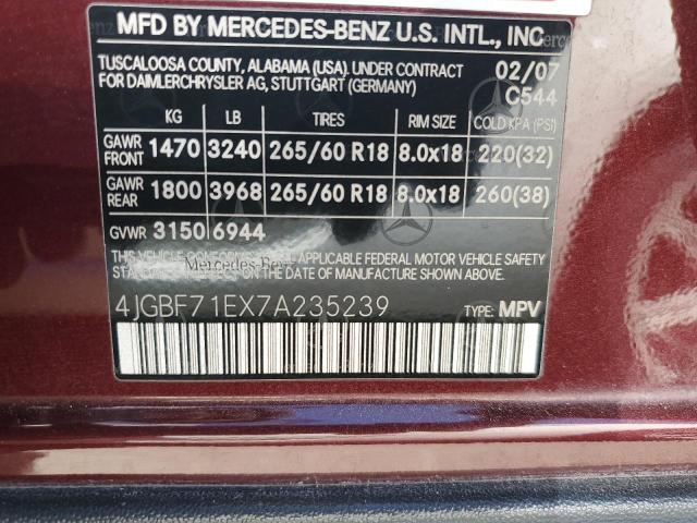 Photo 12 VIN: 4JGBF71EX7A235239 - MERCEDES-BENZ GL 450 4MA 