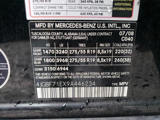 Photo 12 VIN: 4JGBF71EX9A446234 - MERCEDES-BENZ GL 450 4MA 