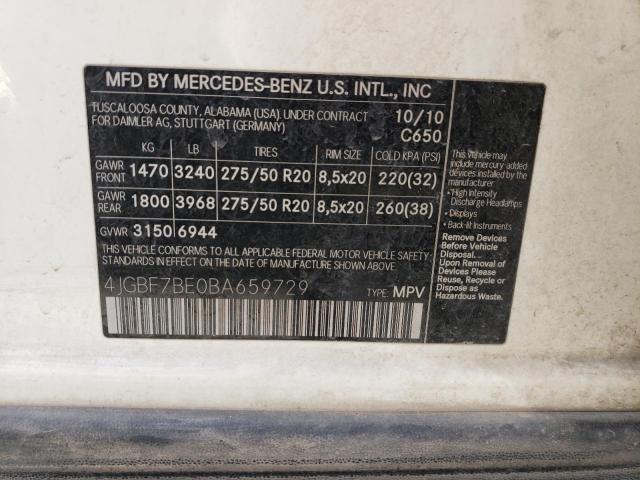 Photo 12 VIN: 4JGBF7BE0BA659729 - MERCEDES-BENZ GL-CLASS 