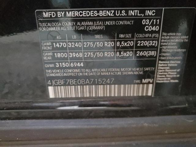 Photo 12 VIN: 4JGBF7BE0BA715247 - MERCEDES-BENZ GL-CLASS 