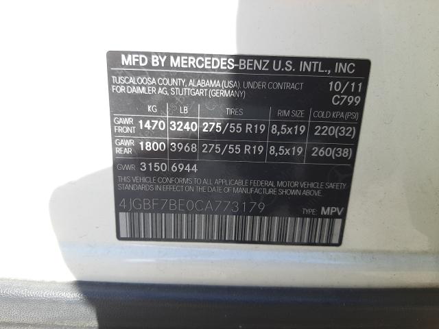 Photo 9 VIN: 4JGBF7BE0CA773179 - MERCEDES-BENZ GL 450 4MA 