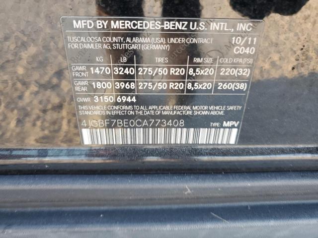 Photo 13 VIN: 4JGBF7BE0CA773408 - MERCEDES-BENZ GL 450 4MA 