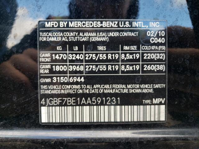 Photo 12 VIN: 4JGBF7BE1AA591231 - MERCEDES-BENZ GL-CLASS 