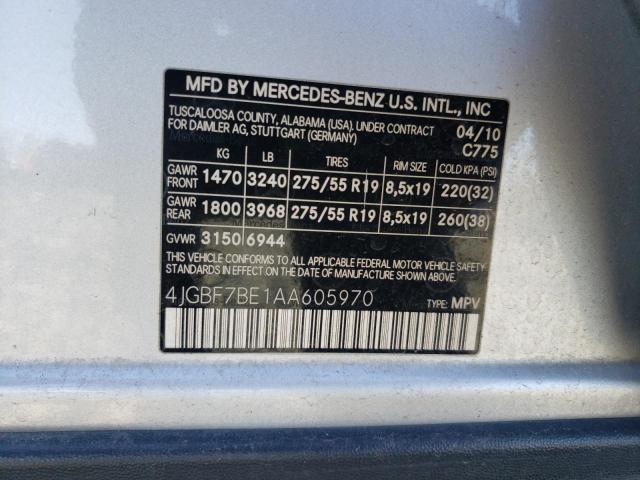 Photo 12 VIN: 4JGBF7BE1AA605970 - MERCEDES-BENZ GL 450 4MA 