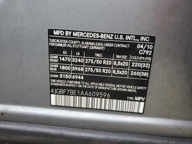 Photo 12 VIN: 4JGBF7BE1AA609596 - MERCEDES-BENZ GL-CLASS 