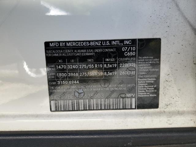 Photo 9 VIN: 4JGBF7BE1BA635603 - MERCEDES-BENZ GL 450 4MA 