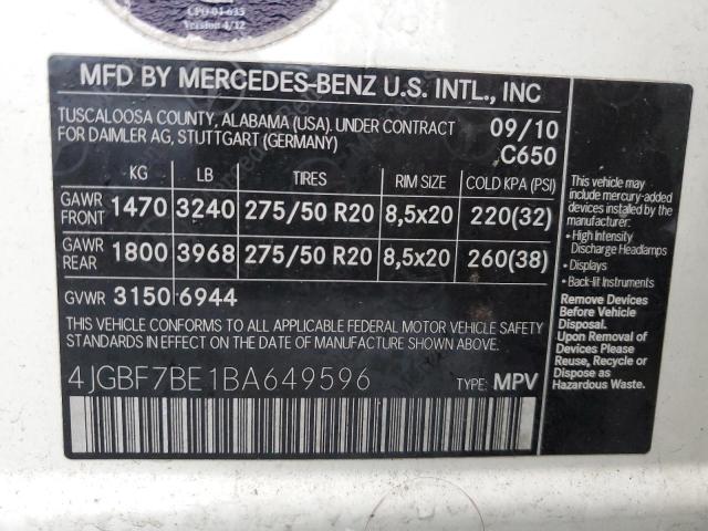 Photo 12 VIN: 4JGBF7BE1BA649596 - MERCEDES-BENZ GL 450 4MA 