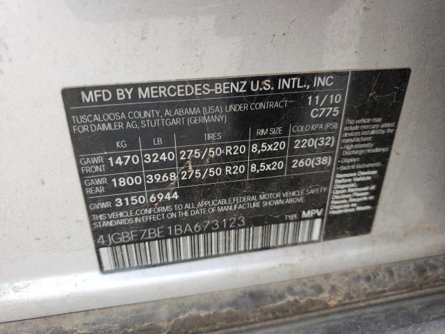 Photo 9 VIN: 4JGBF7BE1BA673123 - MERCEDES-BENZ GL 450 4MA 