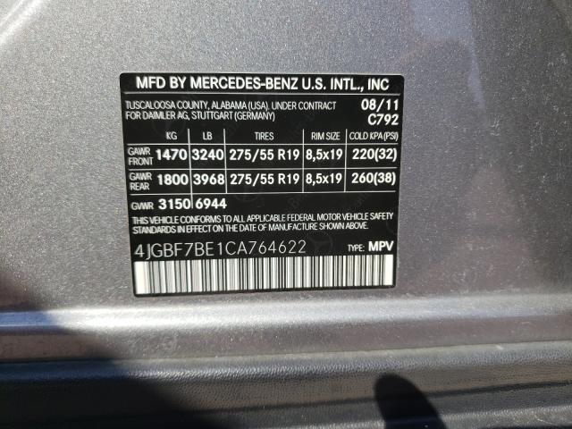 Photo 9 VIN: 4JGBF7BE1CA764622 - MERCEDES-BENZ GL 450 4MA 