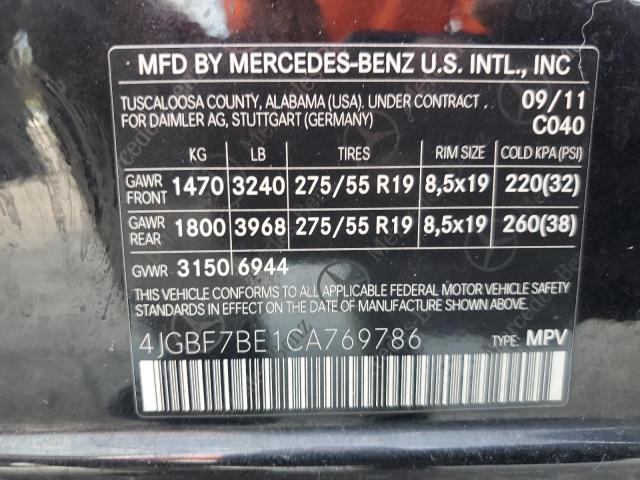 Photo 12 VIN: 4JGBF7BE1CA769786 - MERCEDES-BENZ GL 450 4MA 