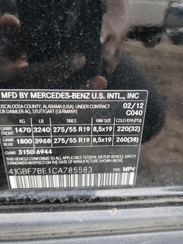 Photo 12 VIN: 4JGBF7BE1CA785583 - MERCEDES-BENZ GL-CLASS 