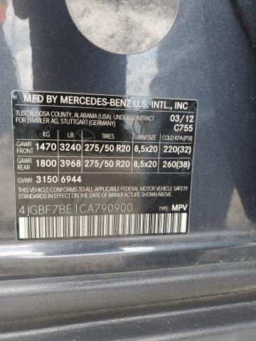 Photo 12 VIN: 4JGBF7BE1CA790900 - MERCEDES-BENZ GL-CLASS 