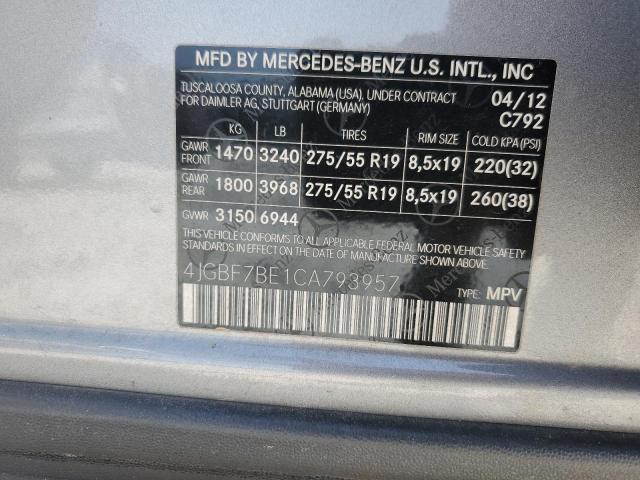 Photo 12 VIN: 4JGBF7BE1CA793957 - MERCEDES-BENZ GL 450 4MA 