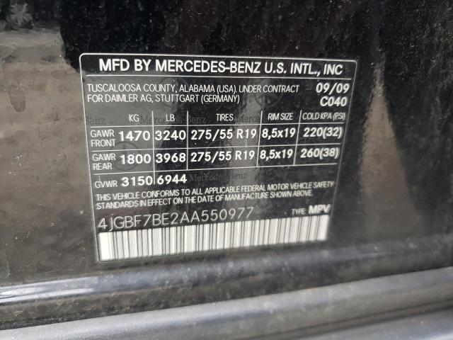 Photo 9 VIN: 4JGBF7BE2AA550977 - MERCEDES-BENZ GL 450 4MA 