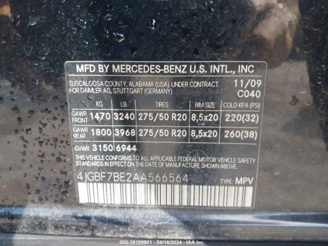 Photo 8 VIN: 4JGBF7BE2AA566564 - MERCEDES-BENZ GL 450 