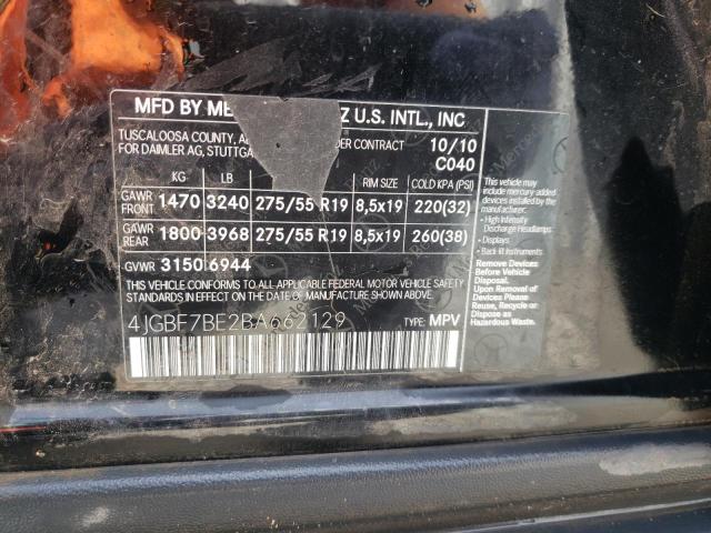 Photo 9 VIN: 4JGBF7BE2BA662129 - MERCEDES-BENZ GL 450 4MA 