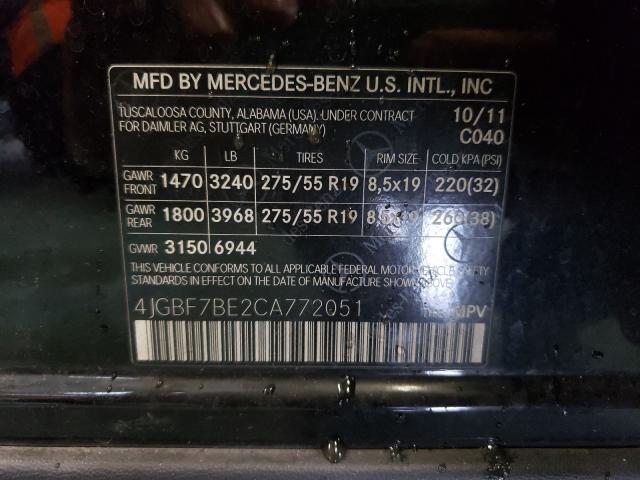 Photo 9 VIN: 4JGBF7BE2CA772051 - MERCEDES-BENZ GL 450 4MA 