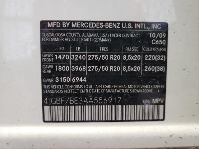 Photo 9 VIN: 4JGBF7BE3AA556917 - MERCEDES-BENZ GL 450 4MA 