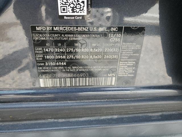 Photo 13 VIN: 4JGBF7BE3BA666903 - MERCEDES-BENZ GL 450 4MA 