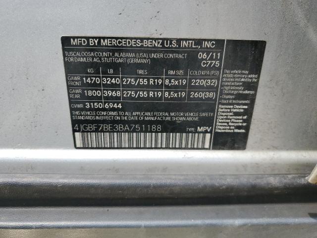 Photo 12 VIN: 4JGBF7BE3BA751188 - MERCEDES-BENZ GL-CLASS 