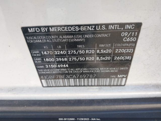 Photo 8 VIN: 4JGBF7BE3CA769787 - MERCEDES-BENZ GL 450 