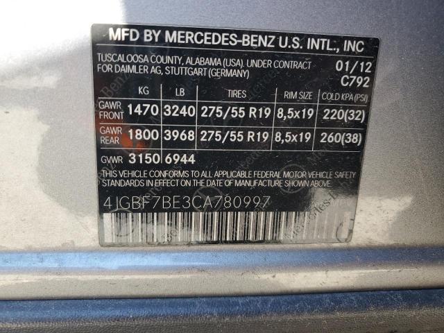 Photo 13 VIN: 4JGBF7BE3CA780997 - MERCEDES-BENZ GL 450 4MA 