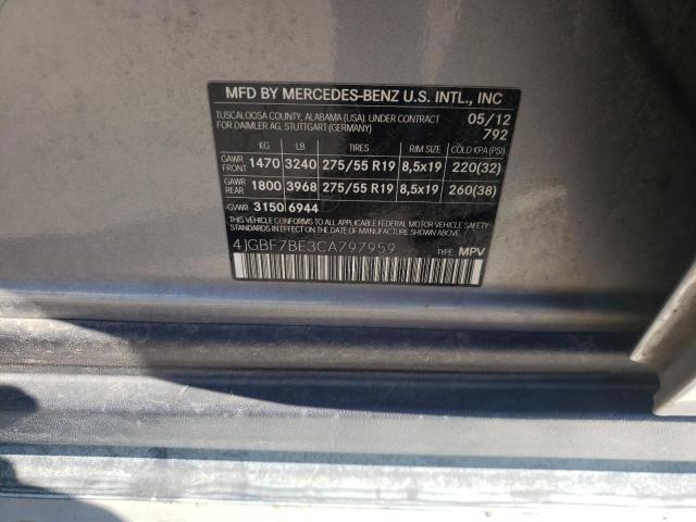 Photo 9 VIN: 4JGBF7BE3CA797959 - MERCEDES-BENZ GL 450 4MA 